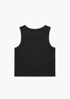 Back of Black America Provisions Logo Female Organic Crop Tank Top printed and shipped from the USA