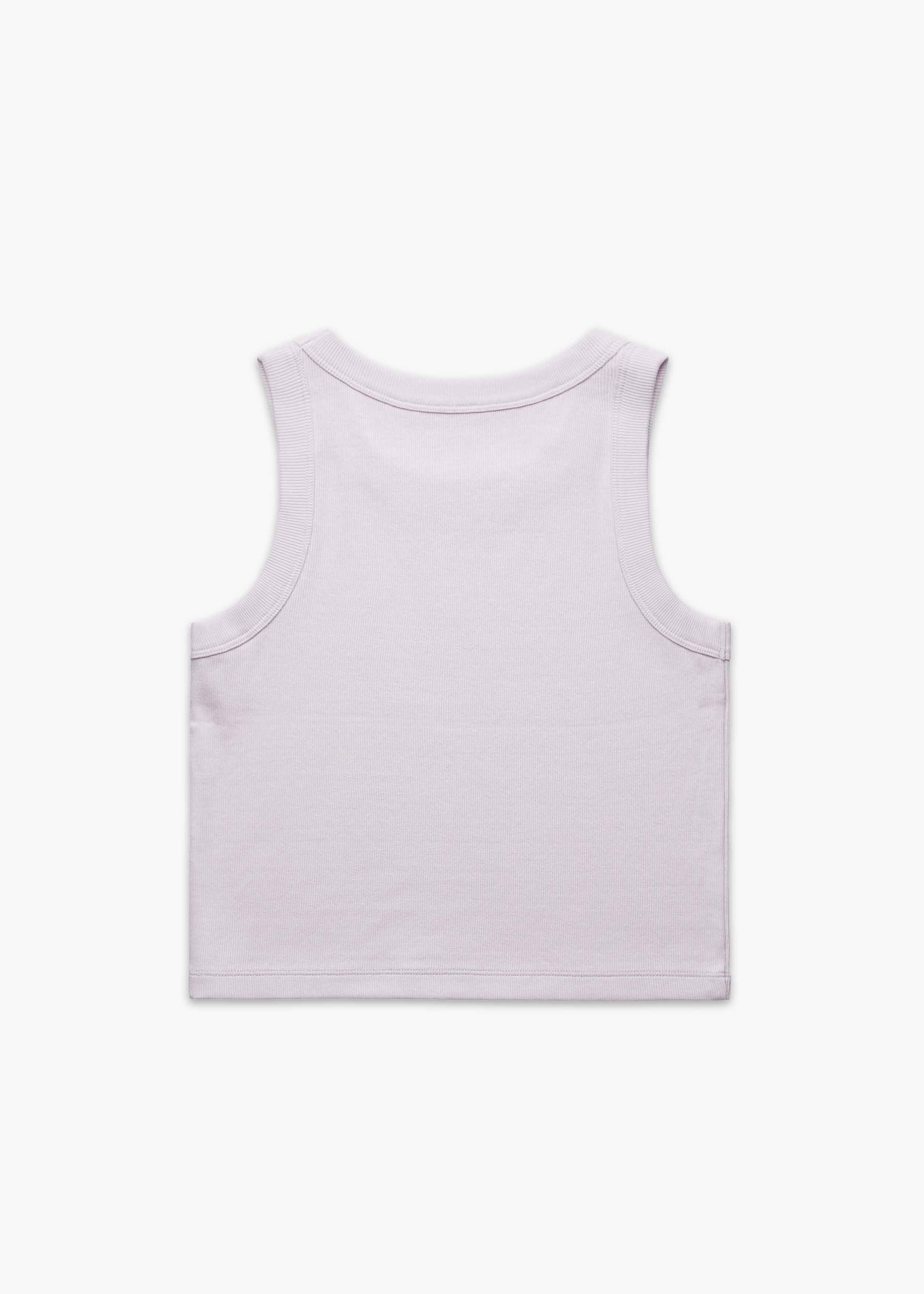 Back of Orchid America Provisions Logo Female Organic Crop Tank Top printed and shipped from the USA