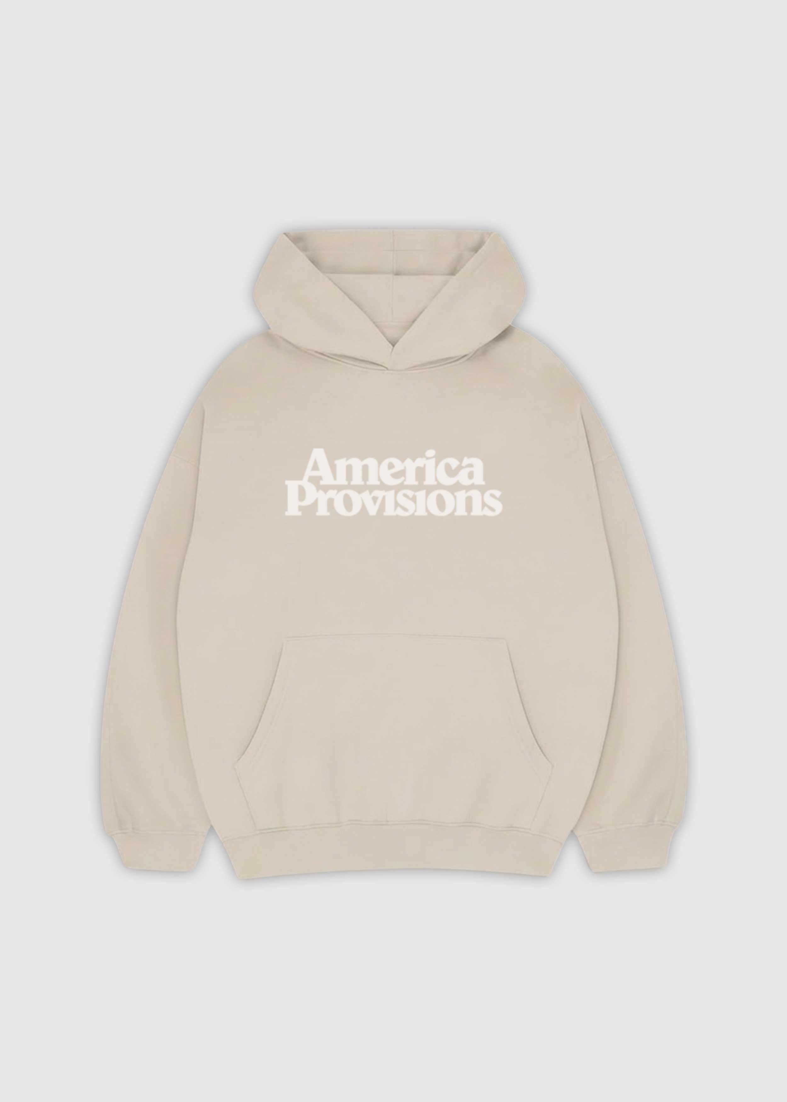 Bone America Provisions Logo Female relaxed graphic hoodie printed and shipped from the USA