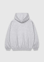 Back shot of Athletic Gray America Provisions Logo Female relaxed graphic hoodie printed and shipped from the USA