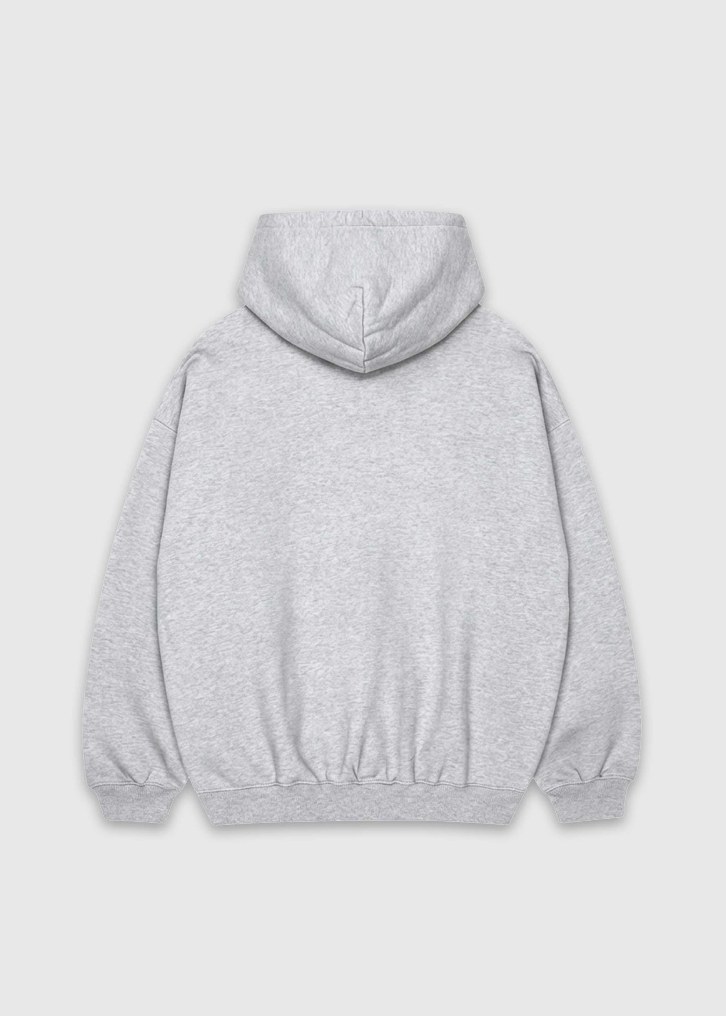 Back shot of Athletic Gray America Provisions Logo Female relaxed graphic hoodie printed and shipped from the USA