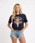 Best in Texas Boxy T-shirt by America Provisions in Navy Color