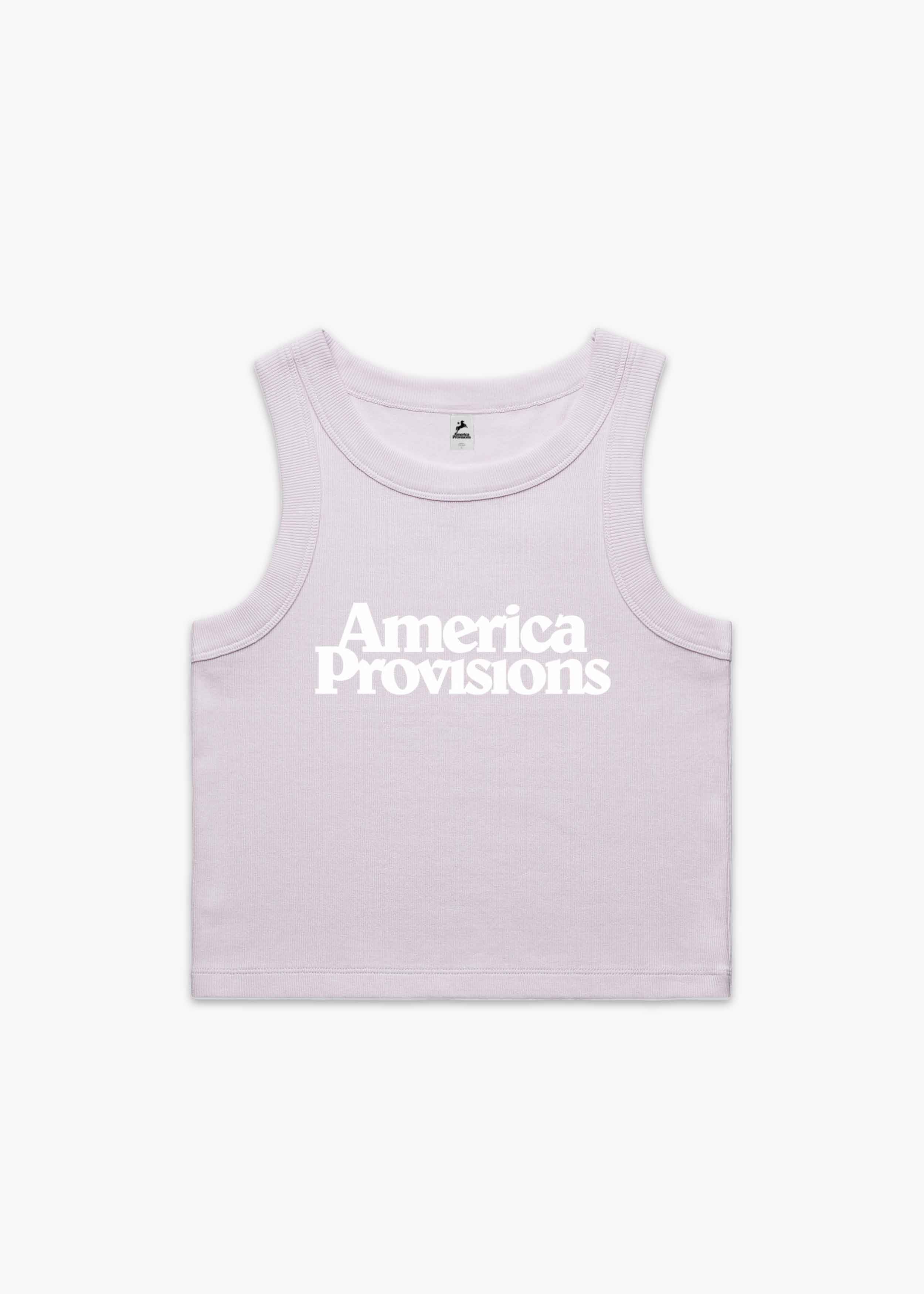 Orchid America Provisions Logo Female Organic Crop Tank Top printed and shipped from the USA
