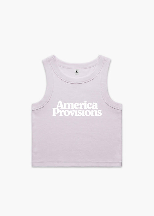 Orchid America Provisions Logo Female Organic Crop Tank Top printed and shipped from the USA