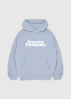 Powder America Provisions Logo Female relaxed graphic hoodie printed and shipped from the USA