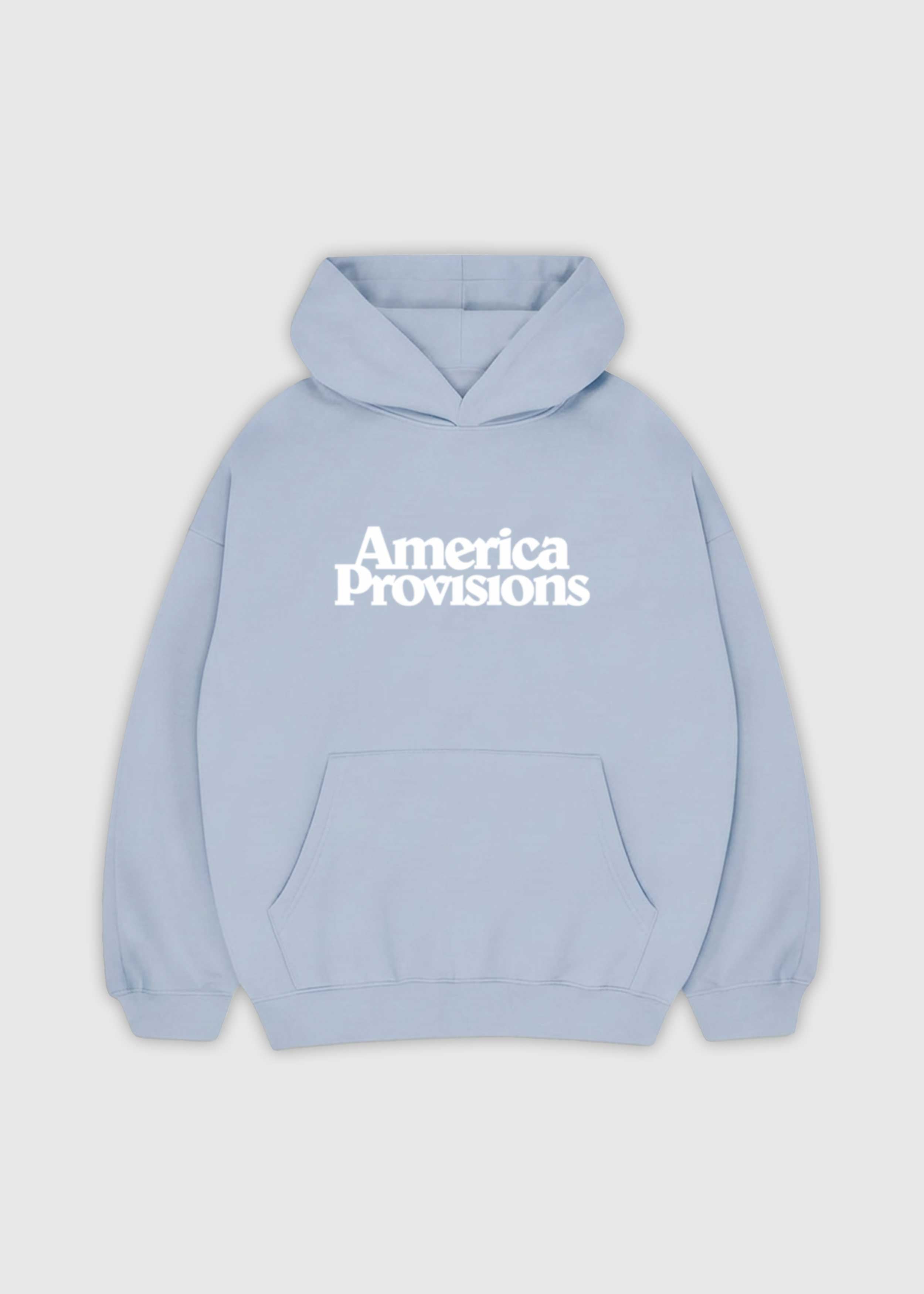 Powder America Provisions Logo Female relaxed graphic hoodie printed and shipped from the USA