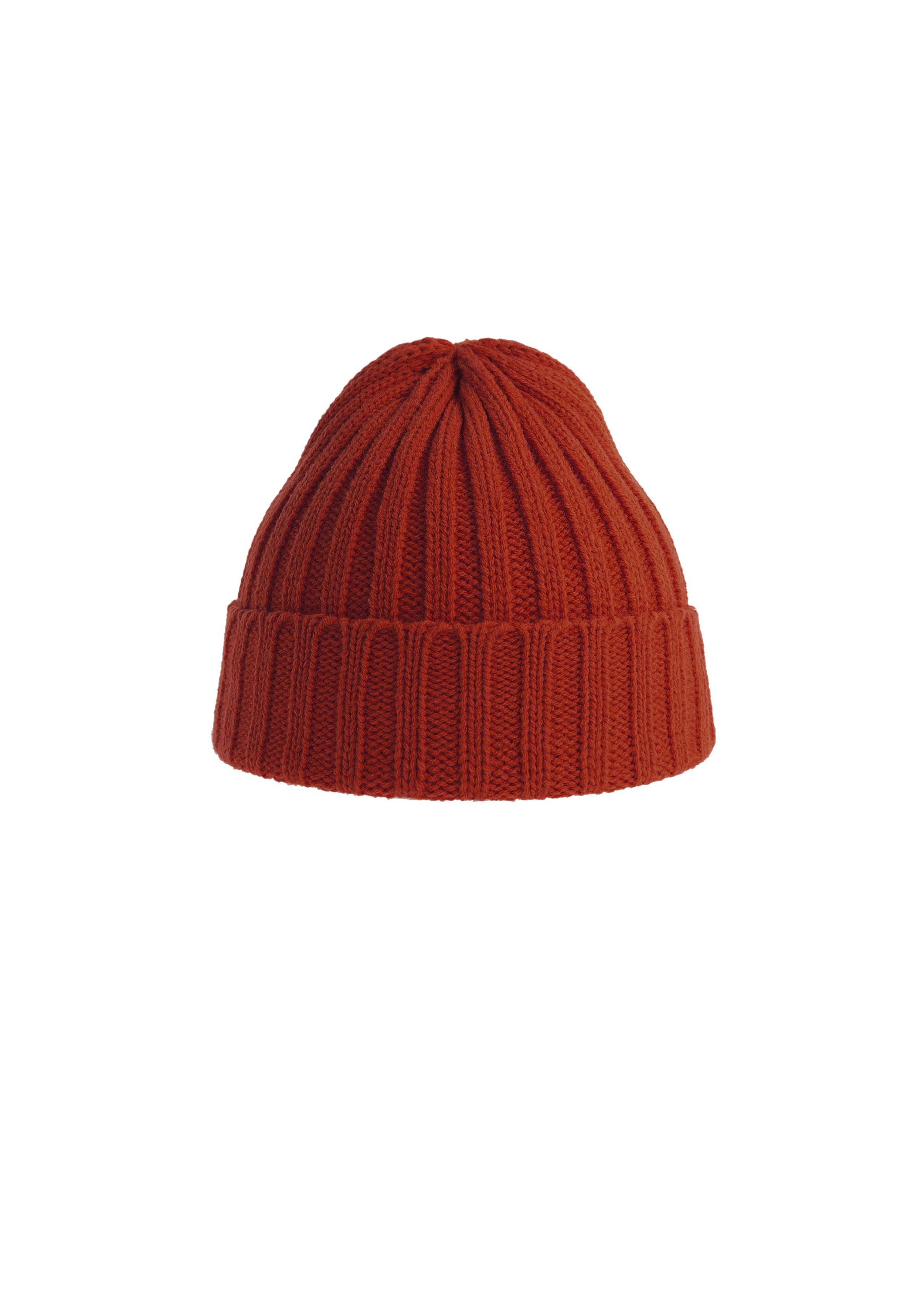 Red Sustainable Beanie on a white background