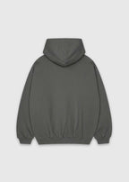 Back shot of shadow America Provisions Logo Female relaxed graphic hoodie printed and shipped from the USA