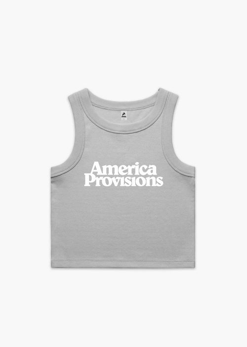 Storm America Provisions Logo Female Organic Crop Tank Top printed and shipped from the USA