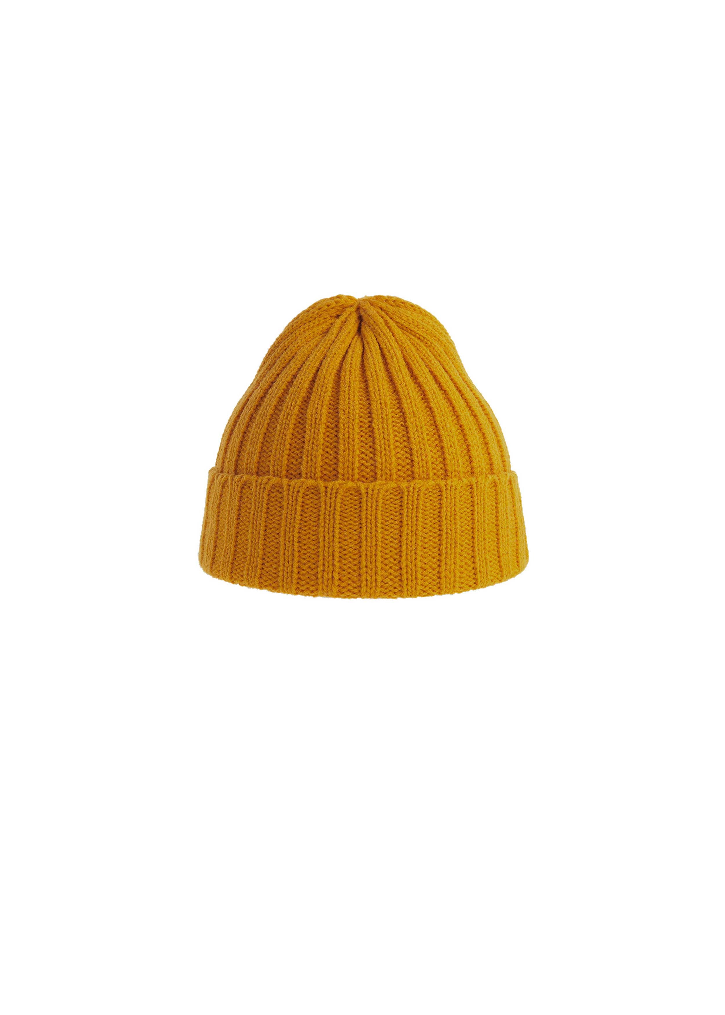 Mustard Sustainable Beanie on a white background